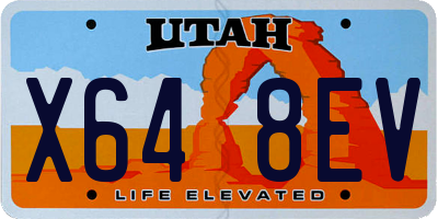 UT license plate X648EV