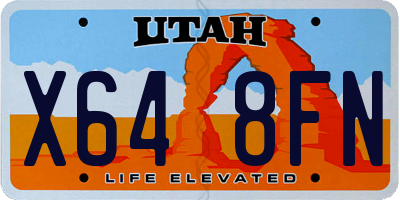 UT license plate X648FN