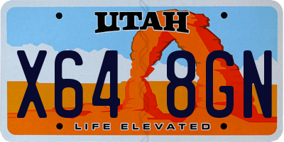 UT license plate X648GN