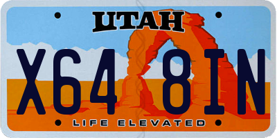 UT license plate X648IN