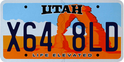 UT license plate X648LD