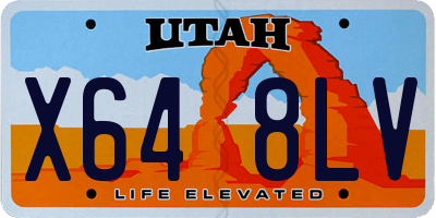 UT license plate X648LV