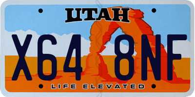 UT license plate X648NF
