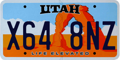 UT license plate X648NZ