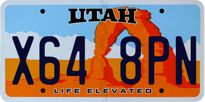 UT license plate X648PN