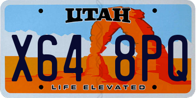 UT license plate X648PQ