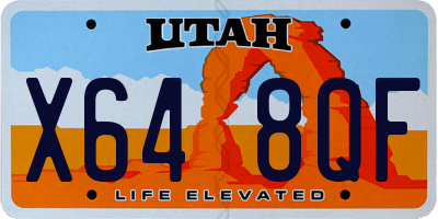 UT license plate X648QF