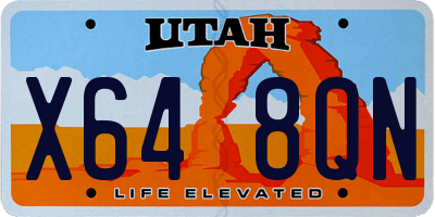 UT license plate X648QN