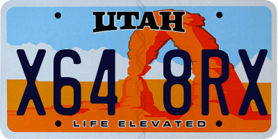 UT license plate X648RX