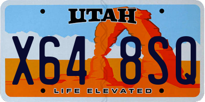 UT license plate X648SQ