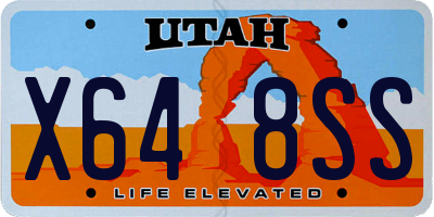 UT license plate X648SS