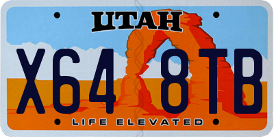 UT license plate X648TB