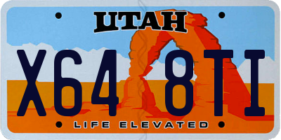 UT license plate X648TI