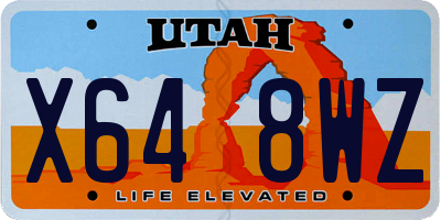UT license plate X648WZ