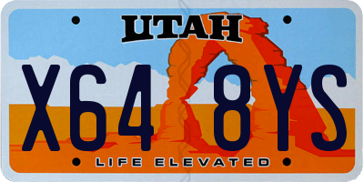 UT license plate X648YS