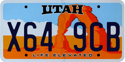 UT license plate X649CB