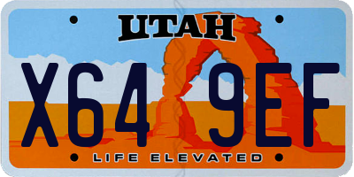 UT license plate X649EF