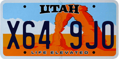 UT license plate X649JO