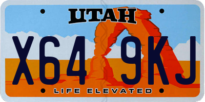 UT license plate X649KJ