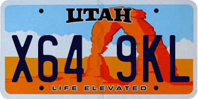 UT license plate X649KL