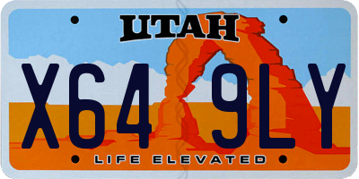 UT license plate X649LY