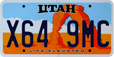 UT license plate X649MC