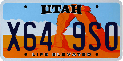 UT license plate X649SO