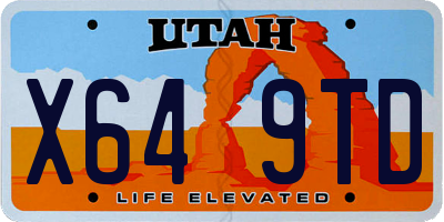 UT license plate X649TD