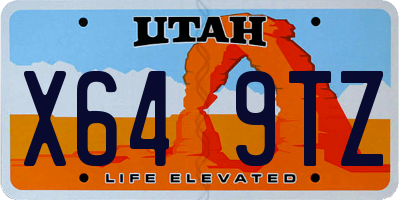 UT license plate X649TZ