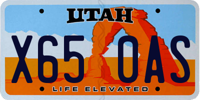 UT license plate X650AS