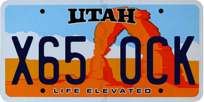 UT license plate X650CK