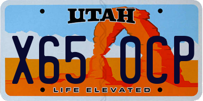 UT license plate X650CP