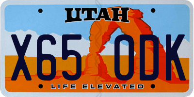 UT license plate X650DK