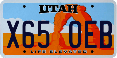 UT license plate X650EB
