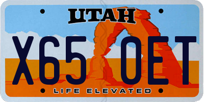 UT license plate X650ET