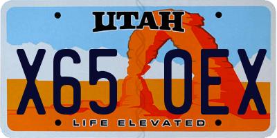 UT license plate X650EX