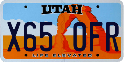 UT license plate X650FR