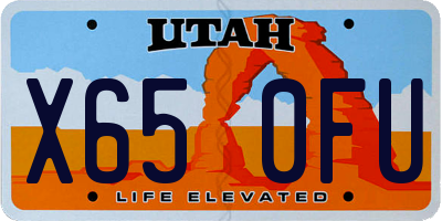 UT license plate X650FU