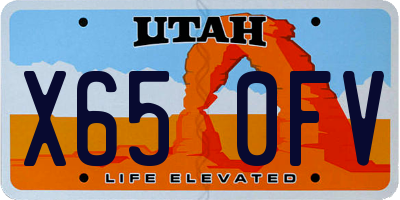 UT license plate X650FV