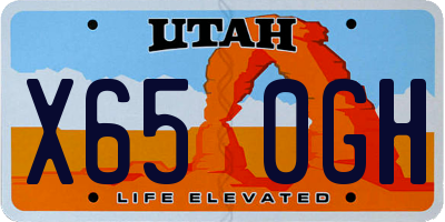 UT license plate X650GH