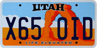 UT license plate X650ID