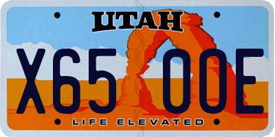 UT license plate X650OE
