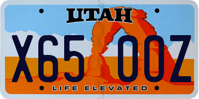 UT license plate X650OZ
