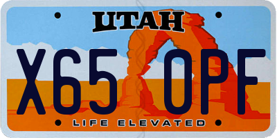 UT license plate X650PF