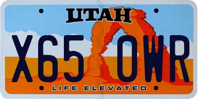 UT license plate X650WR