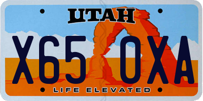 UT license plate X650XA
