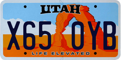 UT license plate X650YB
