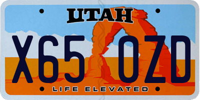 UT license plate X650ZD