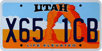 UT license plate X651CB