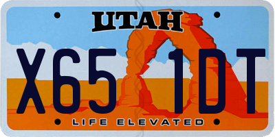 UT license plate X651DT